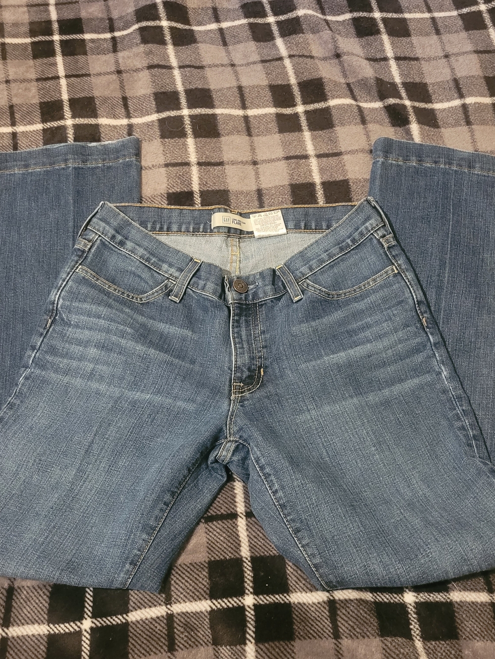 GAP Light-Medium Blue Long And Lean Flare Jeans for Women